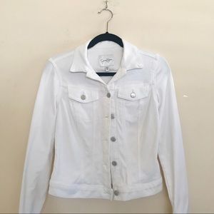 jessica simpson white denim jacket